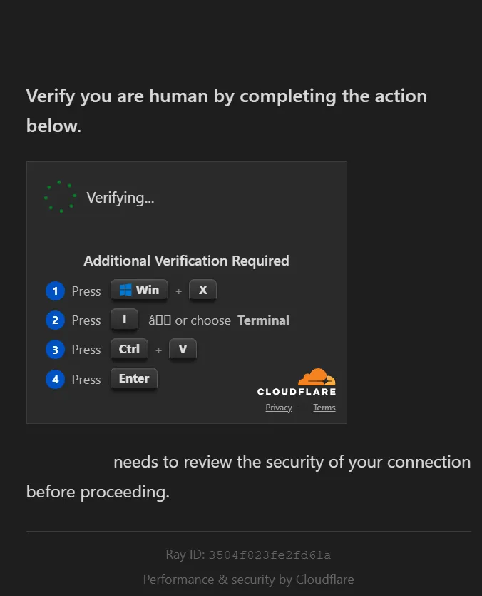 Captured ClickFix Prompt